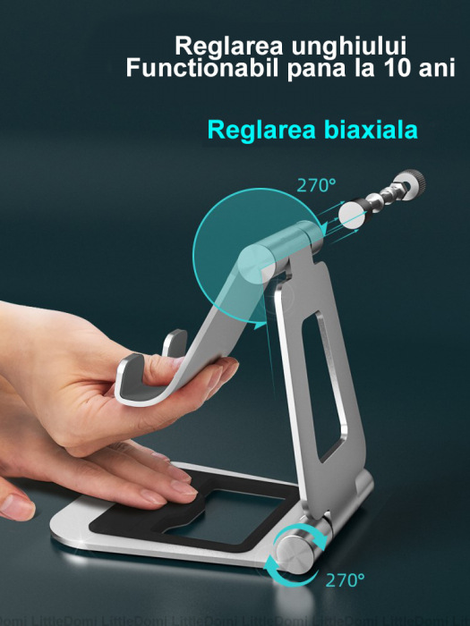 Suport reglabil universal de birou, LittleDomi, Pliabil Complet, Compatibil cu iPad Pro 12.9,10.5, 9.7, Air Mini 4 3 2, iPhone 11 pro Xs Max Xr X, Kindle, Nexus, Tab, E-Reader (4.7-13 inch) [4]