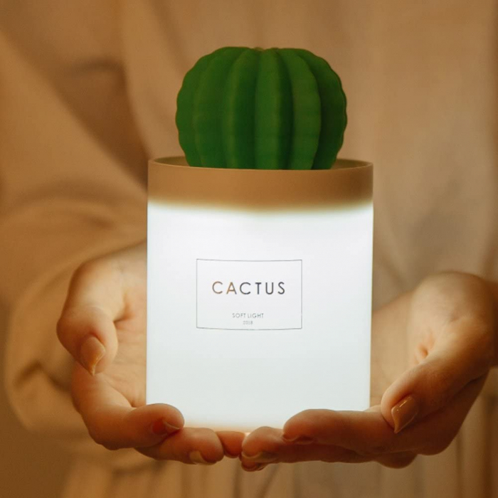 Umidificator de Aer, LittleDomi, Mini Cactus pentru Casa, Masina, Birou, Lumina Led, 280ml [2]