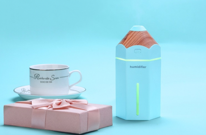 Umidificator tip creion pentru casa sau masina, Aromaterapie cu ultrasunete, lumina LED, difuzor de aroma LittleDomi,230 ml, Albastru [1]