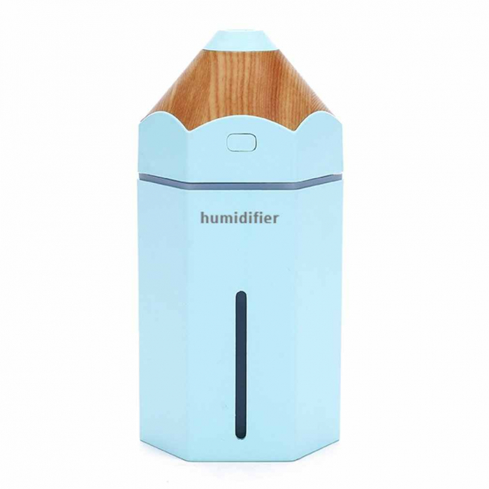 Umidificator tip creion pentru casa sau masina, Aromaterapie cu ultrasunete, lumina LED, difuzor de aroma LittleDomi,230 ml, Albastru [2]