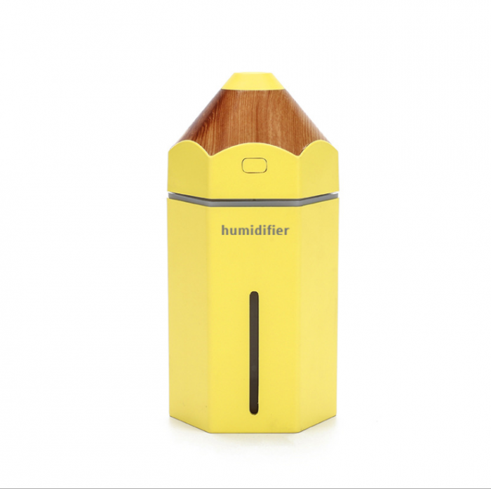 Umidificator tip creion pentru casa sau masina, Aromaterapie cu ultrasunete, lumina LED, difuzor de aroma LittleDomi,230 ml, Galben [2]