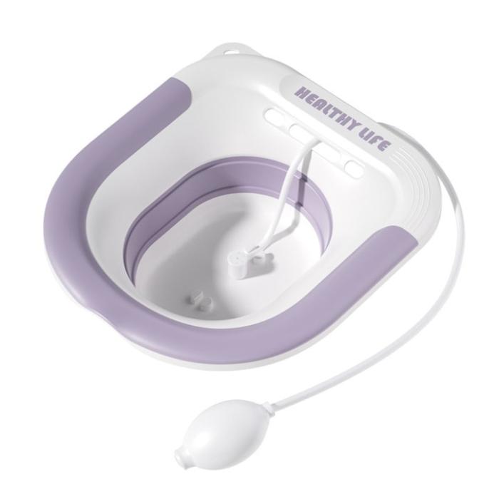Vas Sitz Bath Pliabil LittleDomi®, pentru Baie de Sezut tip Lighean cu Irigator Reglabil pentru Tratament Hemoroizi, Postpartum si Igiena Locala, Adaptabil pe Toaleta, Design Ergonomic cu Drenaj Efici [2]
