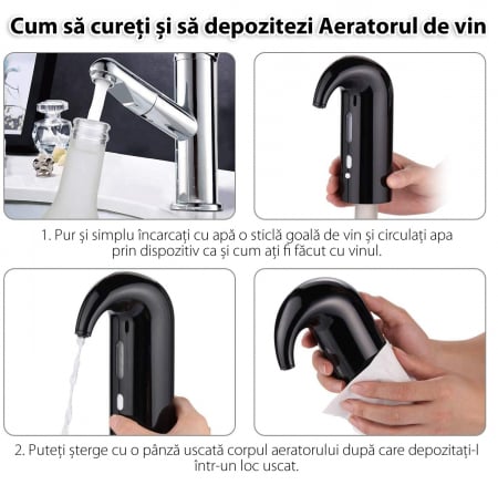Aerator Electric, Decantor pentru Vin Alb, Rosu sau Roze, Reincarcabil, Acumulator 3.7V [4]
