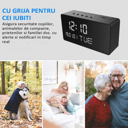 Ceas cu Camera Spion, LittleDomi, WI-FI, cu Senzor de Miscare si Microfon, mod nocturn cu aplicatie pentru smartphone [5]