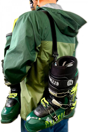 Curele pentru Transport LittleDomi, Clapari Ski sau Snowboard, Ajustabile, Carlig Reversibil, Negru [3]