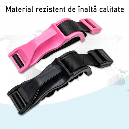 Deviator Centura, LittleDomi, pentru siguranta auto Gravide, Ajustabil, Universal, ABS, Roz [4]