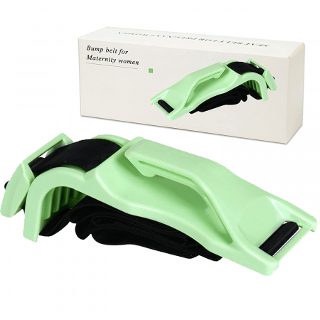 Deviator Centura, LittleDomi, pentru siguranta auto Gravide, Ajustabil, Universal, ABS, Verde [5]