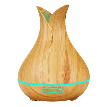 Difuzor aromaterapie LittleDomi,Umidificare Aer,Tehnologie cu Ultrasunete,cu telecomanda,rezervor 400ml,20-40m²,Stejar deschis [2]