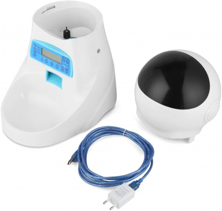 Dispenser Hrana Automat pentru Caini si Pisici, 4 Mese pe Zi, Controlul Portiei, Cronometru Programabil, Inregistrare Voce, Inductie in Infrarosu, Capacitate 3L pentru Hrana Animale de Companie, Alime [2]