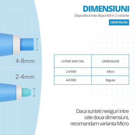 Dispozitiv Indepartare Papiloame prin Ligaturare, LittleDomi, pentru Fata, Gat, Corp, Dimensiuni 2-8mm, Alb/Abastru [4]