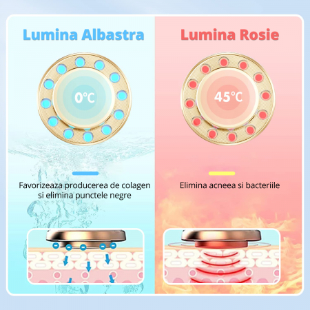 Dispozitiv Tratament si Ingrijire Faciala 5 in 1, LittleDomi, LED, Mezoterapie, Fototerapie, Lifting, Vibratii EMS, Anti-rid, Microcurent, Masaj Facial, Alb&Auriu [2]
