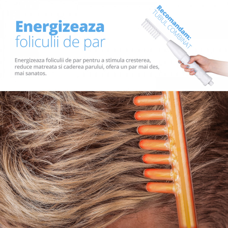 Electroderm, LittleDomi, Tratament cu Frecventa Inalta pentru Acnee, Riduri, Controlul Petelor, Cearcane, Ten, Par Seboreic, Stimulator Scalp, Infrumusetare, Biostimulare Faciala, Lifting, Alb [3]
