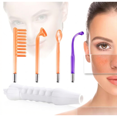 Electroderm, LittleDomi, Tratament cu Frecventa Inalta pentru Acnee, Riduri, Controlul Petelor, Cearcane, Ten, Par Seboreic, Stimulator Scalp, Infrumusetare, Biostimulare Faciala, Lifting, Alb [0]