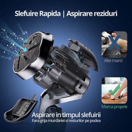 Pila Electrica pentru Talpi si Calcaie, Bataturi, Piele Moarta, LittleDomi, Dispaly Digital LED, Reincarcabil, Afisare Baterie, Incarcare USB, Rezistent la Apa, Aspirare Reziduuri, Functie Blocare, 3 [3]