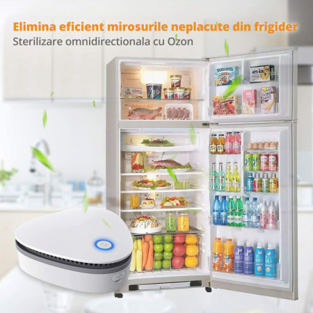 Purificator de Aer cu Ozon, LittleDomi, 3 Moduri, 5W, 1800mAh, Elimina Mirosurile pentru Suprafete Mici, Masina, Dressing, Frigider, Geanta Sala, Baie, Birou, Sterilizare, Dezinfectare, Alb [2]