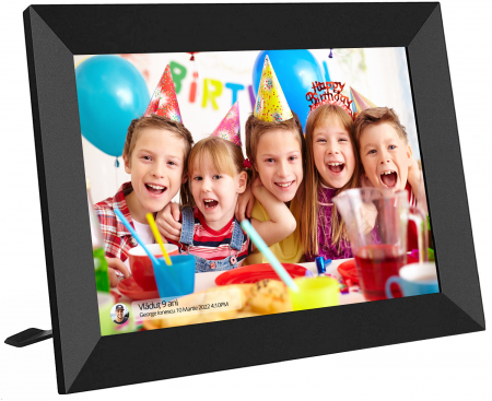 TV, Audio-Video & Foto - Rama Foto Digitala, LittleDomi, WiFi, Poze/Video, Landscape/Portret, 10 inch, Rezolutie 1280x800 HD IPS, Capacitate 16 GB, slot USB, Card SD, Difuzor, Aplicatie, Negru