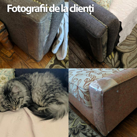 Set 10 Folii One Size, Protectie Impotriva Zgarieturilor de Pisici si Caini pentru Obiecte din Lemn sau Material Textil, Pat, Canapea, Scaun, Usa, Covor, Polietilena Autoadeziva, Rezistenta la Apa, 40 [1]