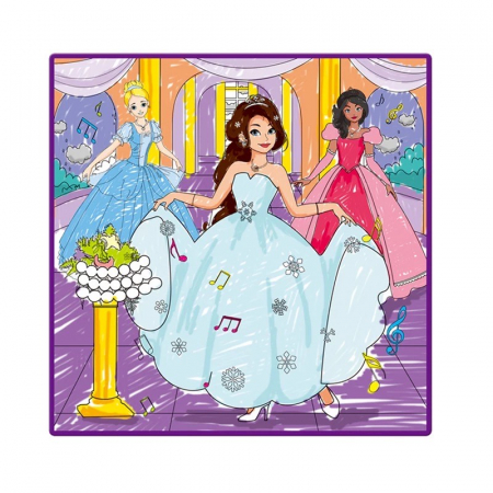 Set Covoras Magic cu Printese si Sortulet pentru Desenat, LittleDomi, Lavabil, 12 Carioci [1]