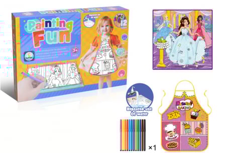 Jucarii, Copii & Bebe - Set Covoras Magic cu Printese si Sortulet pentru Desenat, LittleDomi, Lavabil, 12 Carioci