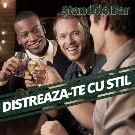 Set de Barman pentru Bauturi, LittleDomi, Suport din Bambus, Shaker Cobbler 550 ml, 10 Piese, Otel Inoxidabil, Argintiu [5]