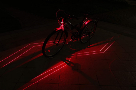 Stop Bicicleta, Proiectare Polilinii Laser pe Asflat, 5 x LED 3528, IPX- 5 Rezistent la Apa si Praf, 15 Moduri luminare, Functie Laser, 3.7V/500 mAh, Ajustabil 180°, Incarcare USB, Negru [4]