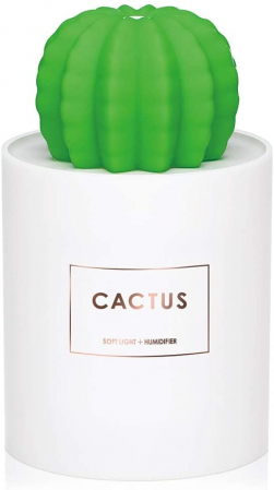 Articole Sanatate & Wellness - Umidificator de Aer, LittleDomi, Mini Cactus pentru Casa, Masina, Birou, Lumina Led, 280ml