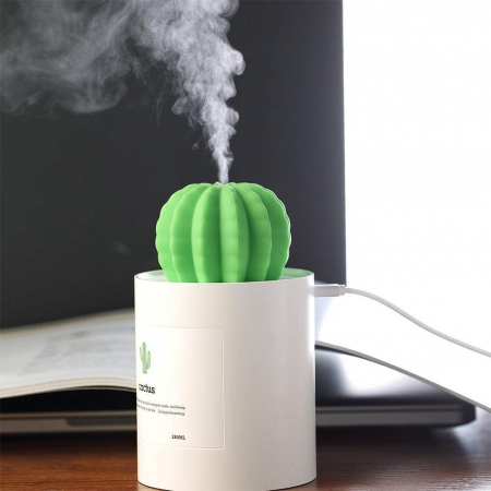 Umidificator de Aer, LittleDomi, Mini Cactus pentru Casa, Masina, Birou, Lumina Led, 280ml [5]
