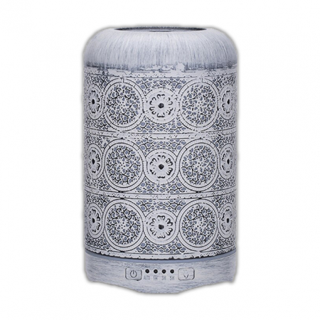Umidificator de aer si difuzor de uleiuri esentiale pentru aromaterapie cu ultrasunete,LittleDomi,din metal,capacitate 250 ml,ALB [1]