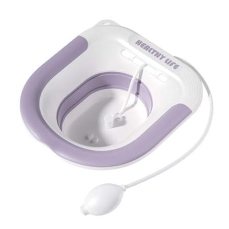 Vas Sitz Bath Pliabil LittleDomi®, pentru Baie de Sezut tip Lighean cu Irigator Reglabil pentru Tratament Hemoroizi, Postpartum si Igiena Locala, Adaptabil pe Toaleta, Design Ergonomic cu Drenaj Efici [1]