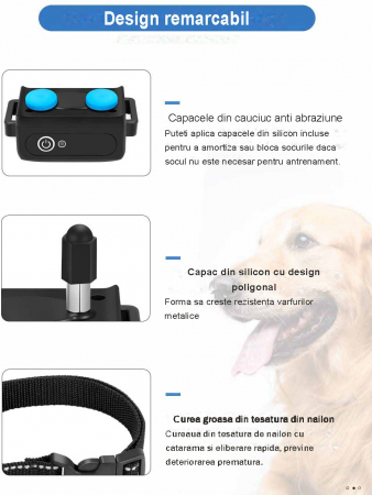 Zgarda Electrica pentru Dresaj Caini, LD-193, 99 Nivele de Vibratii, Raza Actiune 1000m, Reincarcabila, IP6x - Rezistenta la Apa si Praf, Electrozi Cauciucati, Protectie Piele, Power Saving, Lanterna, [5]