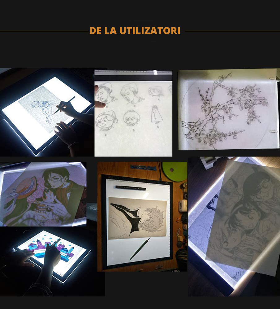 Tableta LED Grafica A4, LittleDomi, Mini USB, Luminozitatea Reglabila ...