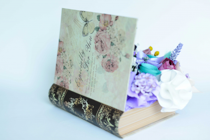 Cutie carte - Flori hârtie/ Flori textile [4]