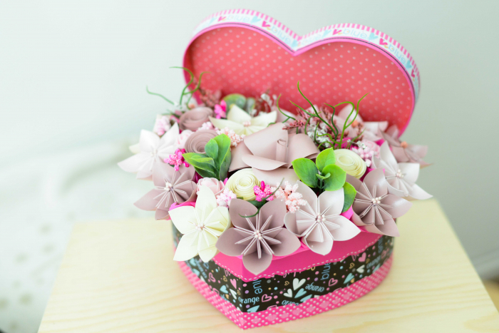 Cutie Inimă - Flori hârtie [2]