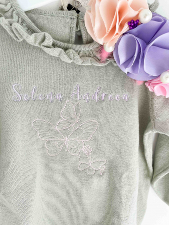 Set Bluziță personalizată prin brodare și coroniță - Selena [1]