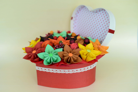 Cutie Inimă - Flori hârtie [2]