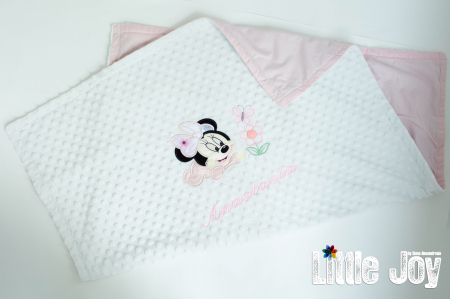 Păturică personalizată - Minnie roz pal [1]