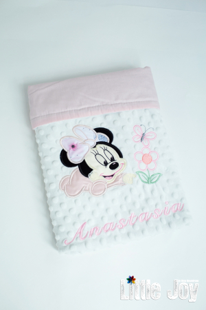 Păturică personalizată - Minnie roz pal [2]