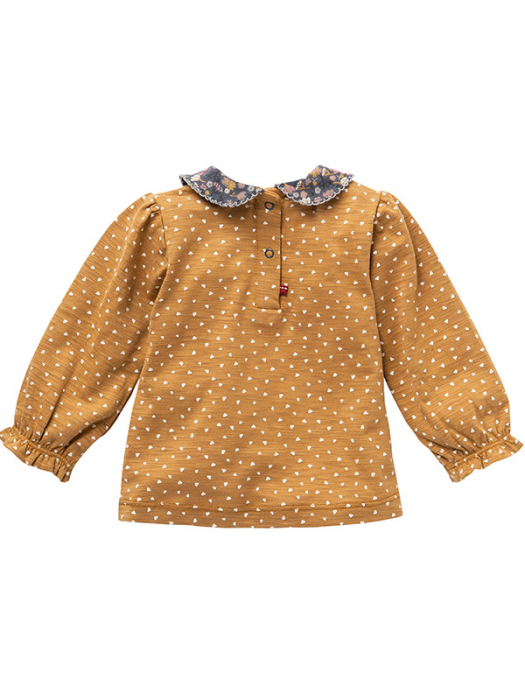 Bluza caramel, cu guleras, din bumbac organic. Marimea 98/104 - People Wear Organic [2]