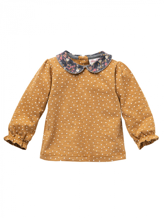 Bluza caramel, cu guleras, din bumbac organic. Marimea 98/104 - People Wear Organic [1]