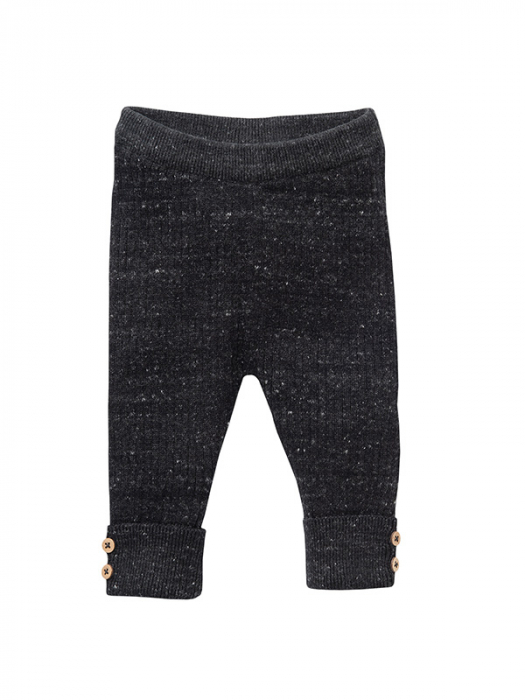 Pantaloni impletiti moi, din bumbac organic antracit. Marimea 98 - People Wear Organic [1]