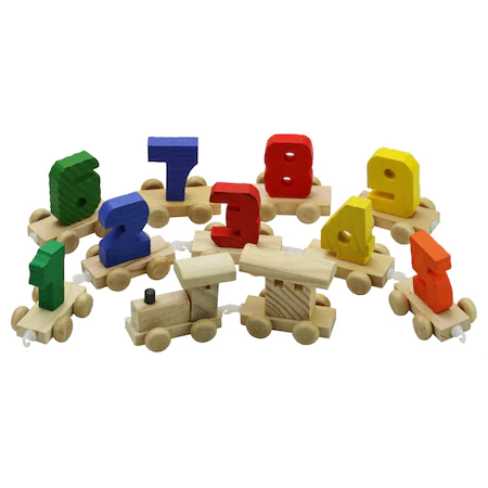 Tren Lemn Cifre - KidsToys [2]