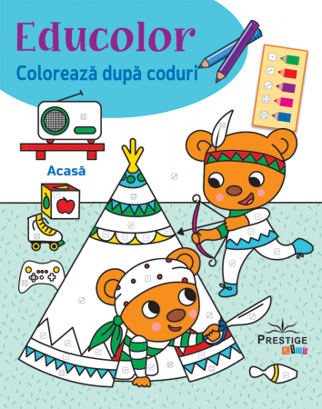 Carte Prescolara, Joc - Educolor Coloreaza dupa Coduri: Acasa
