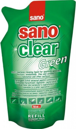 Detergenti Geamuri - Detergenti geamuri Sano Clear Green - Rezerva 750 ml