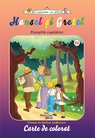 Carte Prescolara, Joc - Hansel si Gretel - carte de colorat