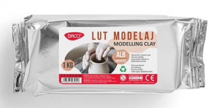 Plastilina, Materiale modelaj - Lut modelaj 1 kg - Alb