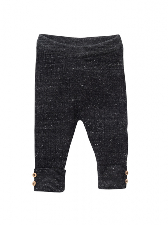 Bebelusi - Pantaloni impletiti moi, din bumbac organic antracit. Marimea 86/92 - People Wear Organic