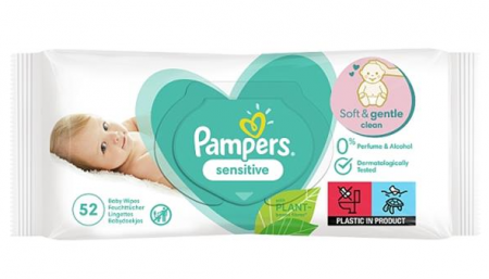 Igiena si Ingrijire - Servetele umede Pampers Sensitive,1 pachet , 52 buc