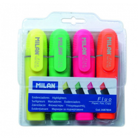 Accesorii Arhivare - Set 4 Markere Evidentiatoare - MILAN