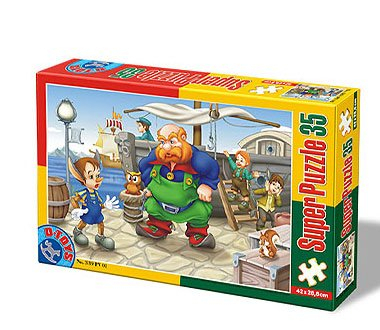 Jocuri & Jucarii - Super Puzzle Pinocchio 35 Piese D-TOYS