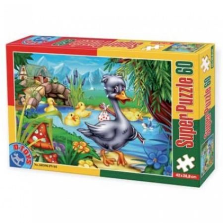 Jocuri & Jucarii - Super Puzzle Ratusca cea Urata 60 Piese D-TOYS
